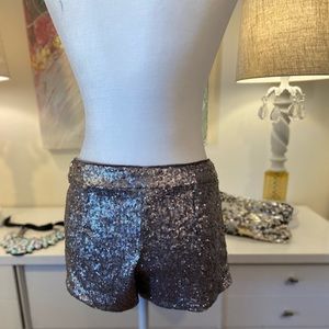Sequin shorts, size medium, gray